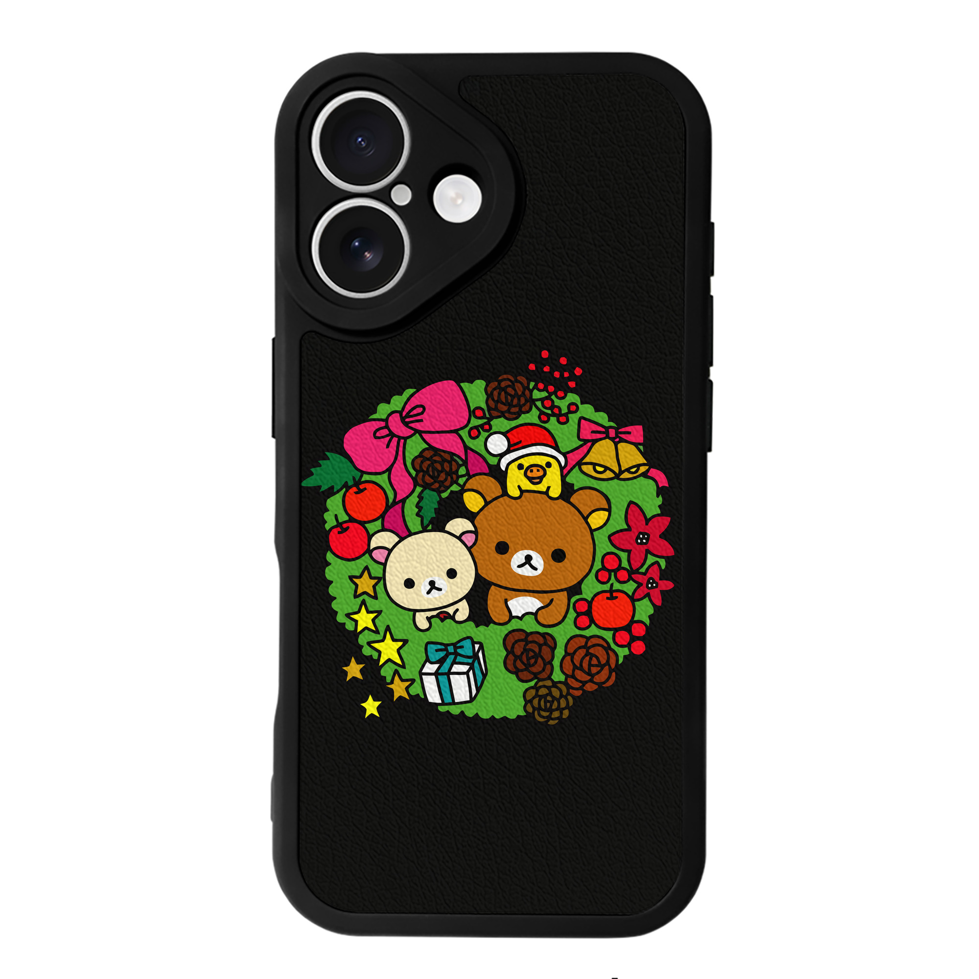 （画像用） リラックマ リラックマ キイロイトリ Rilakkuma Korilakkuma Kiiroitori 【iPhone 16シリーズ対応】シリコンスマホケース（レザー調） 材質：シリコン